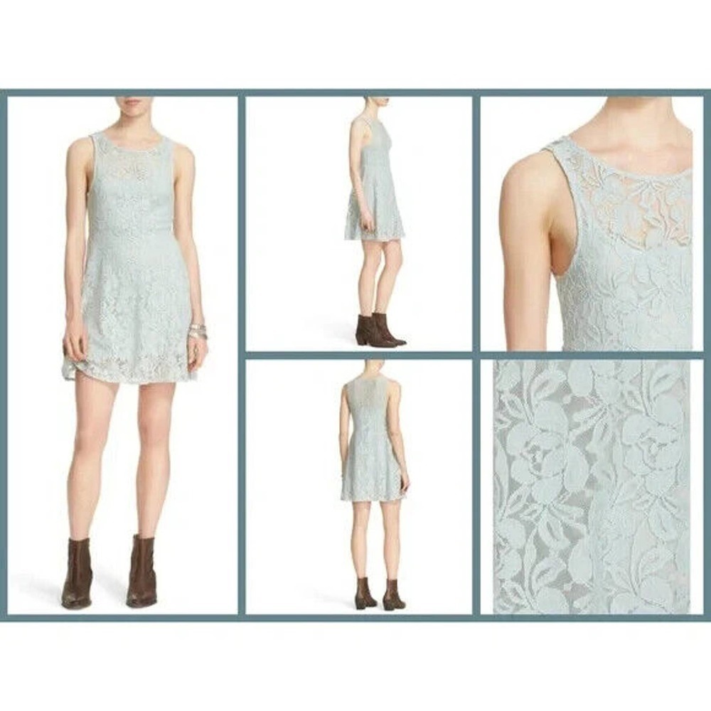 NWT Free People Miles of Lace Dress Sky Blue Women's Size Small H14120 - Picture 5 of 13